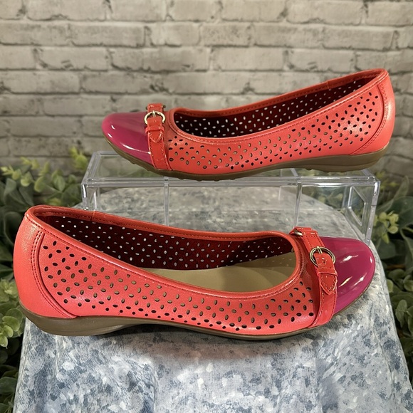 Croft & Barrow Sole(Sense)Ability Pink & Peach Punchout Ballet Flats WMS 7.5M💖 - Picture 5 of 8